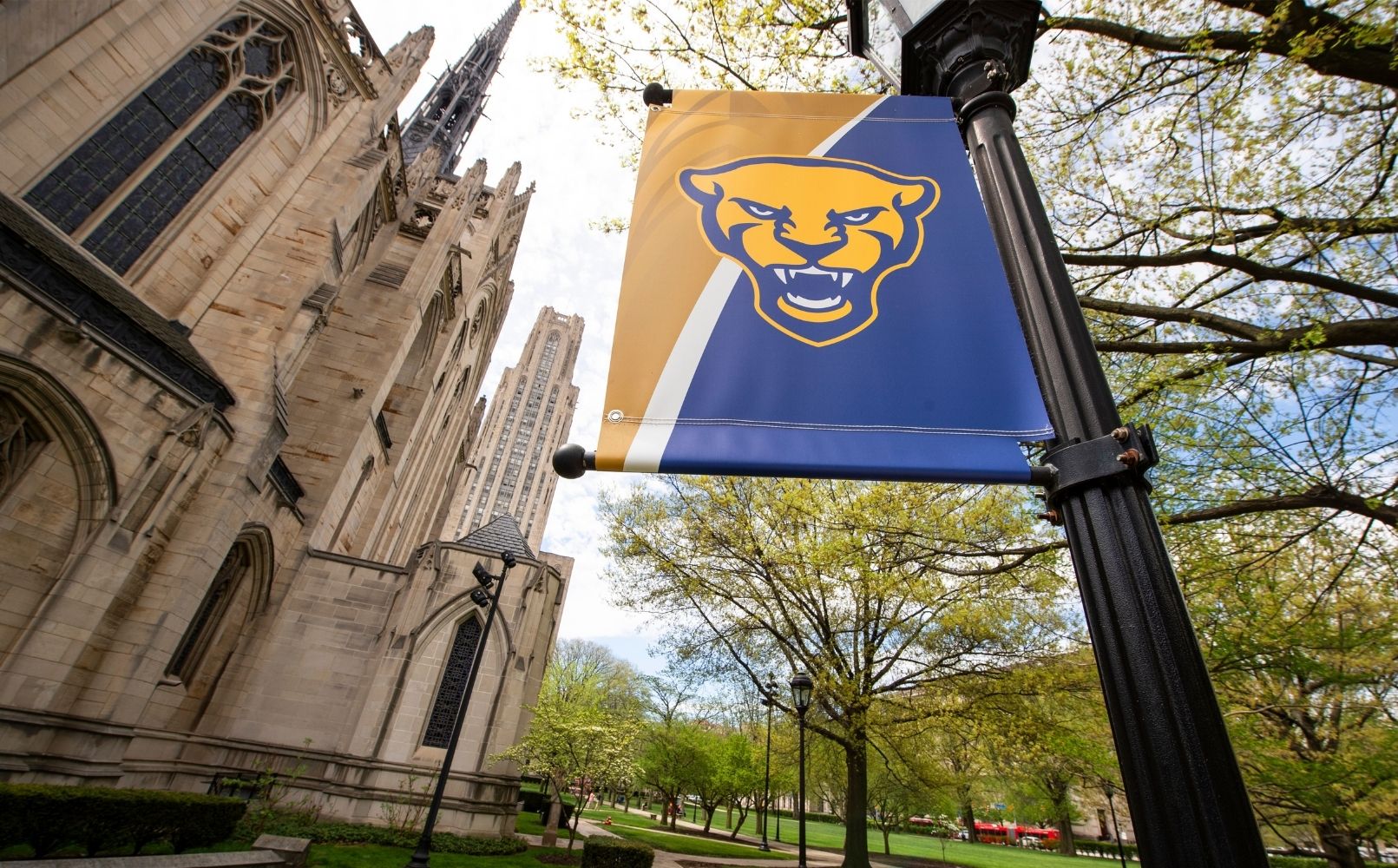 Cathedral of Learning with Panther Flag